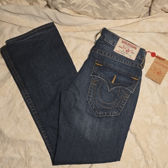 True Religion Straight Flap Red Oranhe SN Pants - Picture 1 of 7